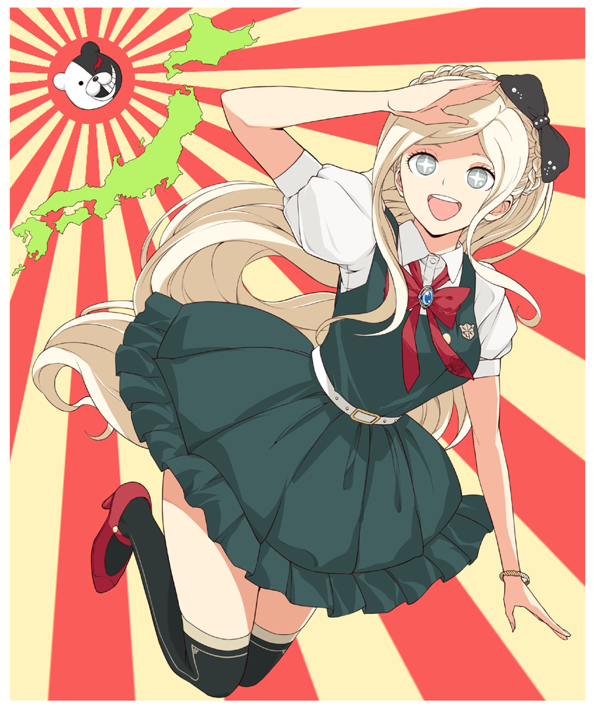 monokuma and sonia nevermind (danganronpa and 1 more) drawn by maro_nie