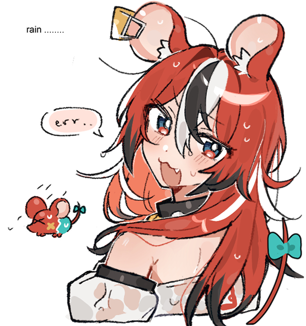 hakos baelz and mr. squeaks (hololive and 1 more) drawn by emne