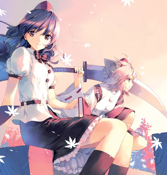 shameimaru aya and inubashiri momiji (touhou and 1 more) drawn by ueda_ryou