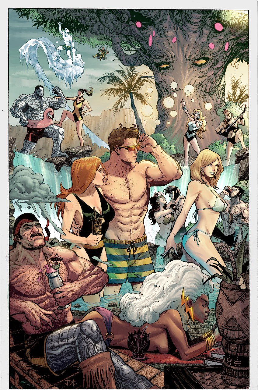 wolverine, emma frost, storm, rogue, cyclops, and 8 more (marvel and 1 more) drawn by josh_cassara