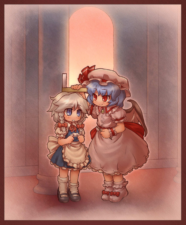 remilia scarlet and izayoi sakuya (touhou) drawn by sankuma