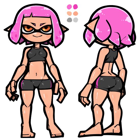 inkling player character and inkling girl (splatoon) drawn by name_omoitukan2