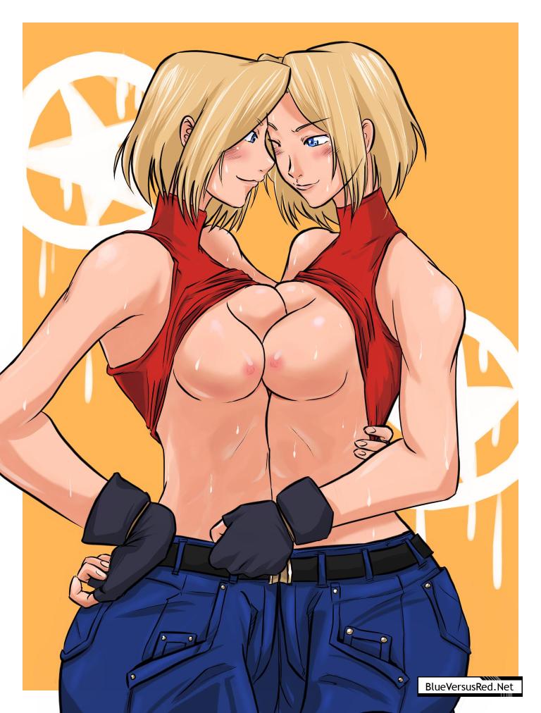 blue mary (the king of fighters and 1 more) drawn by blueversusred