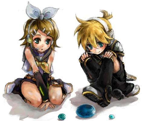 kagamine rin and kagamine len (vocaloid) drawn by pisuke