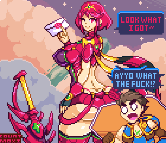 pyra and rex (xenoblade chronicles and 2 more) drawn by countmoxi
