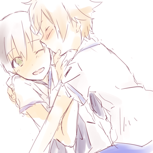 asahina satoru and aonuma shun (shin sekai yori) drawn by bariuma