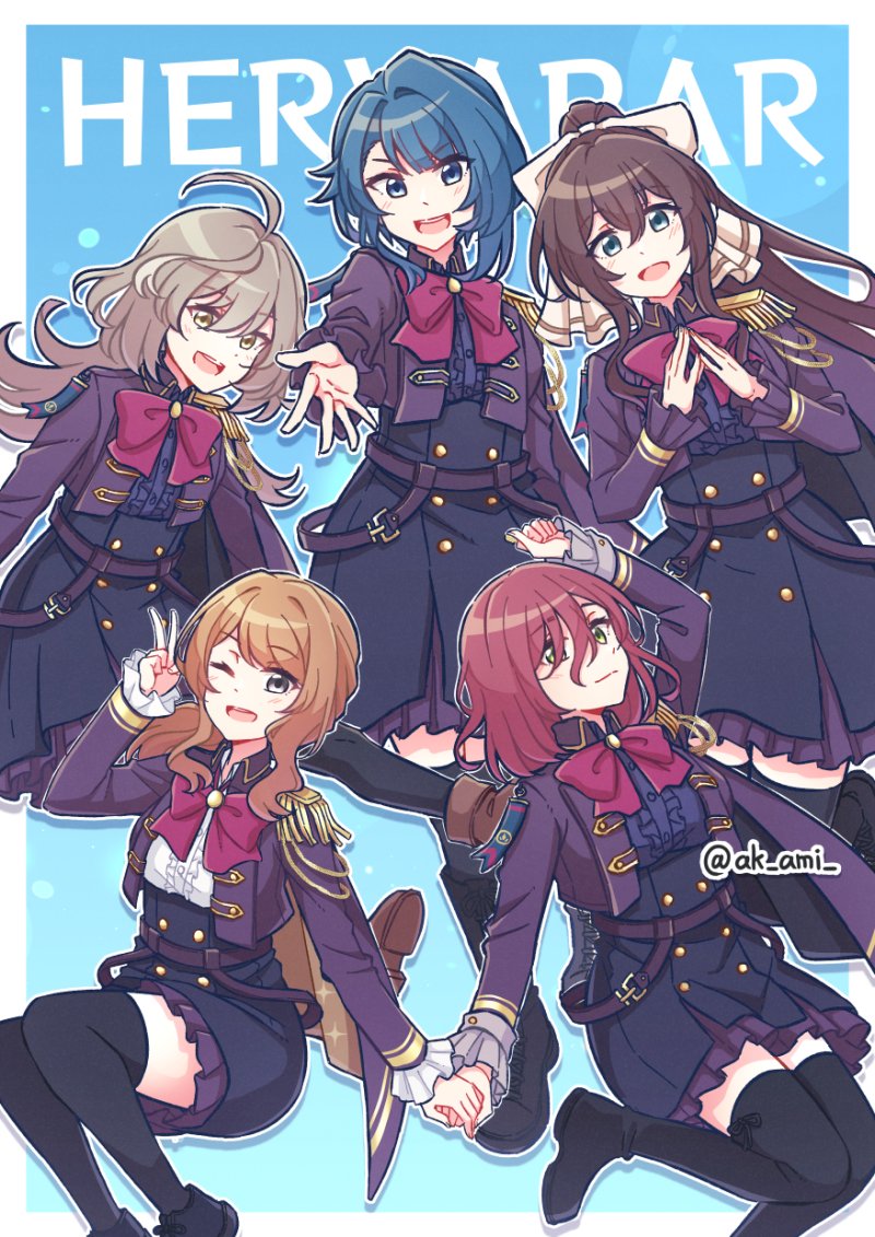 aizawa kazuha, sasaki ran, serizawa chikaru, iijima renka, and hatsukano yo (assault lily) drawn by akamirai