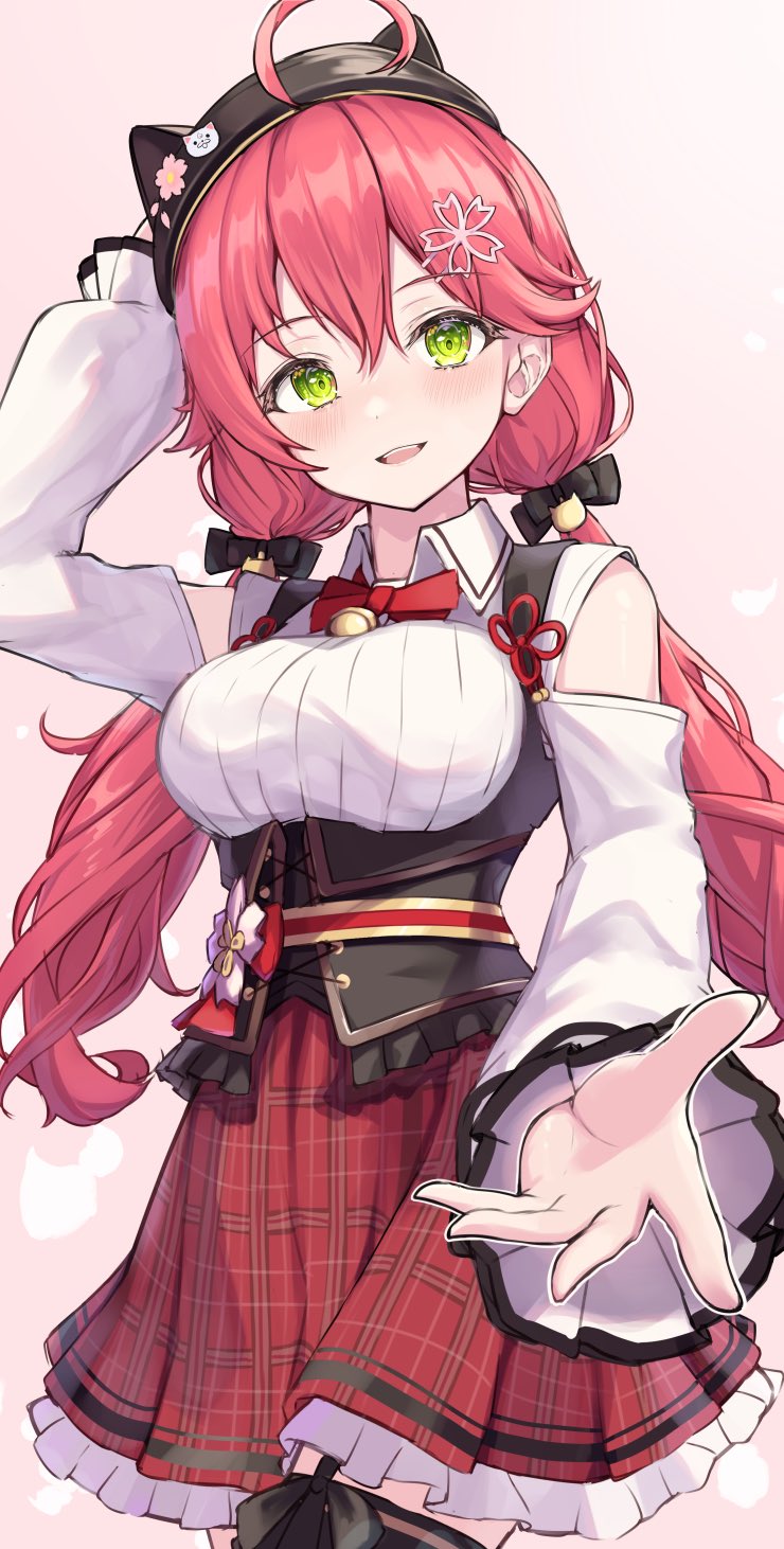 sakura miko and 35p (hololive) drawn by hiruno_ushiro