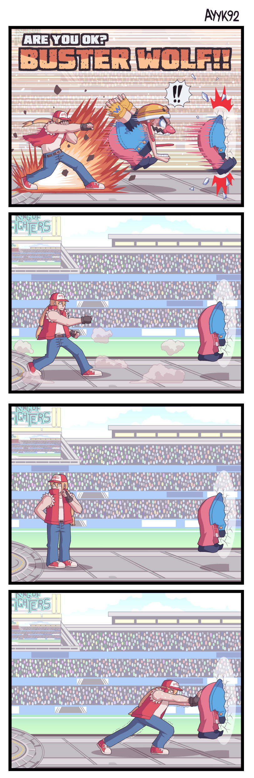 wario and terry bogard (the king of fighters and 4 more) drawn by ayyk92