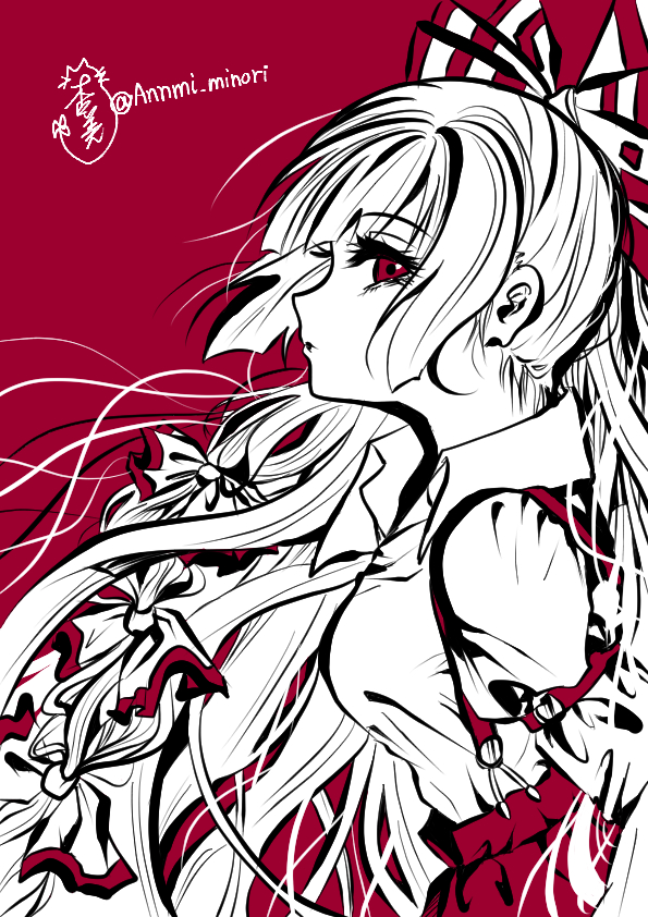 fujiwara no mokou (touhou) drawn by annmi_minori