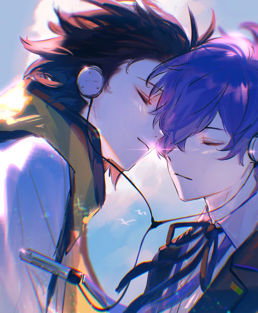 yuuki makoto and mochizuki ryouji (persona and 1 more) drawn by rrrrrrrrrrrou1