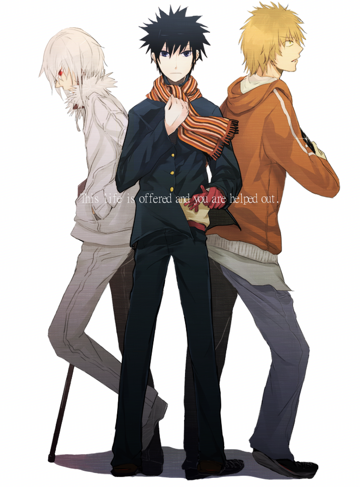 kamijou touma, accelerator, and hamazura shiage (toaru majutsu no index) drawn by kinokomoti