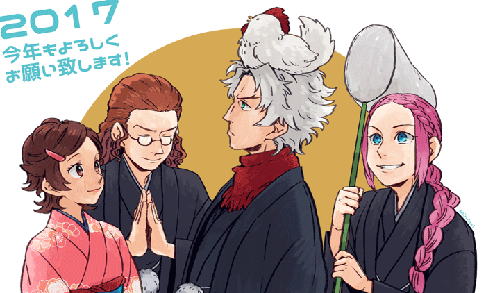 ludwig van beethoven, wolfgang amadeus mozart, franz schubert, and otowa kanae (classicaloid) drawn by dramatica