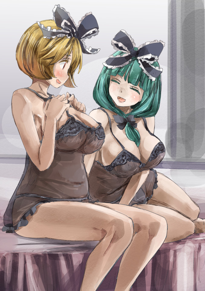 kagiyama hina and aki minoriko (touhou) drawn by yohane