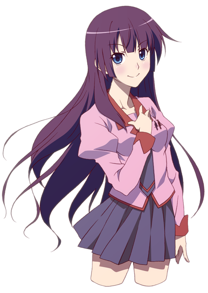senjougahara hitagi (monogatari and 1 more) drawn by hinata_nao