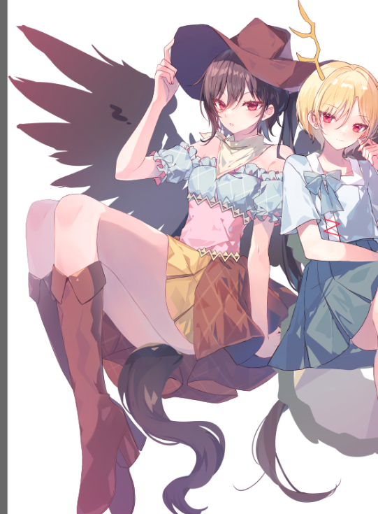 kicchou yachie and kurokoma saki (touhou) drawn by hamonika_monika