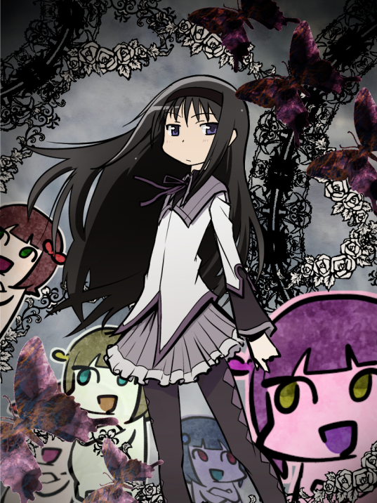 akemi homura and nonowa (idolmaster and 1 more) drawn by momojiri_tarou