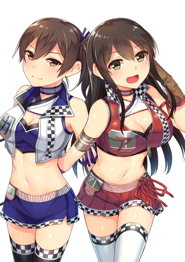 kaga and akagi (kantai collection) drawn by horosuke
