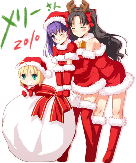 artoria pendragon, saber, tohsaka rin, and matou sakura (fate and 1 more) drawn by aotsuki_takao