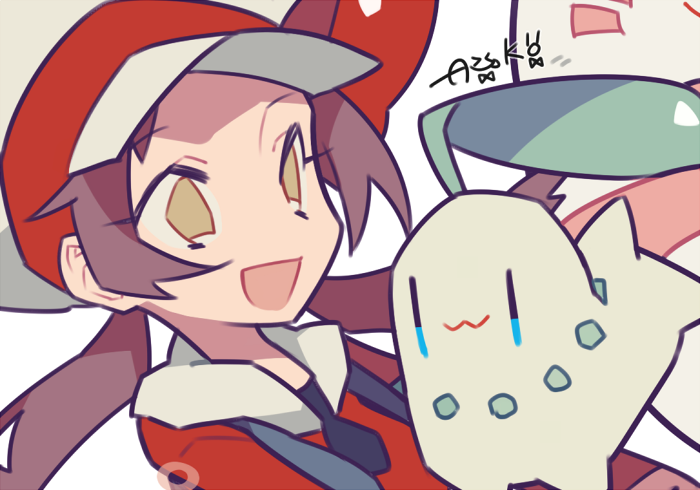 lyra and chikorita (pokemon and 1 more) drawn by auko