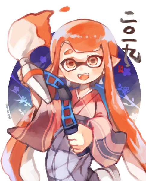 inkling player character and inkling girl (splatoon) drawn by tawara8853