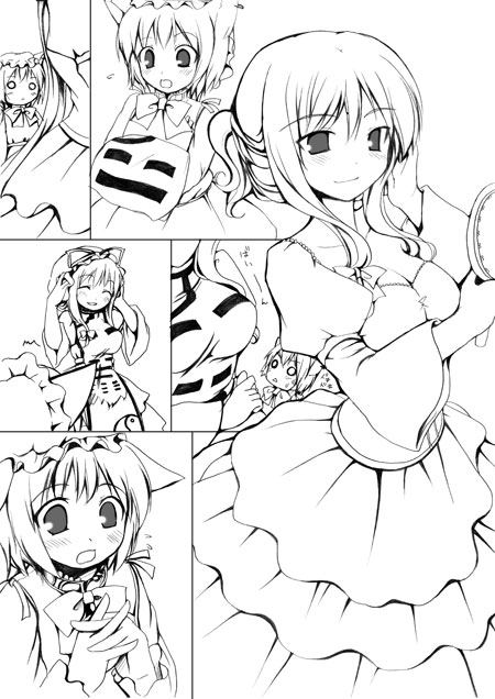 yakumo yukari and chen (touhou) drawn by niwatoriya