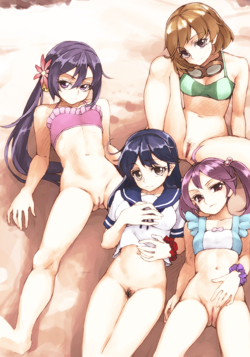 ushio, akebono, sazanami, and oboro (kantai collection) drawn by arimura_yuu