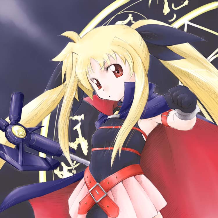 fate testarossa and bardiche (lyrical nanoha and 2 more) drawn by jason_(kaiten_kussaku_kikou)
