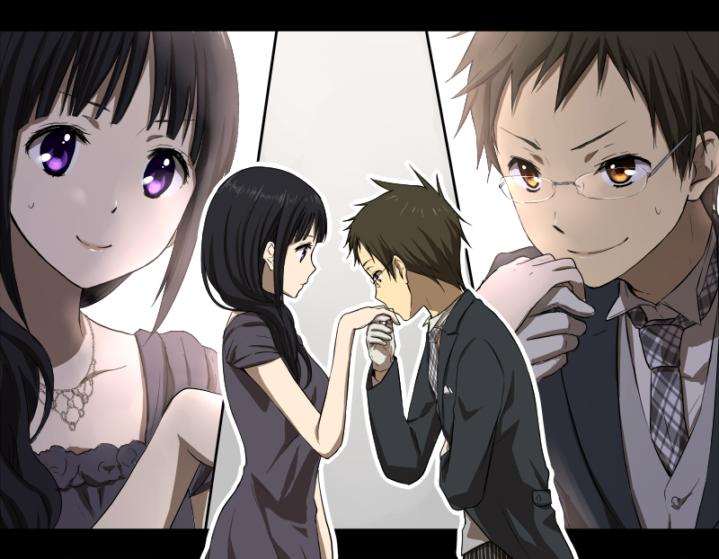 chitanda eru and fukube satoshi (hyouka) drawn by rito453