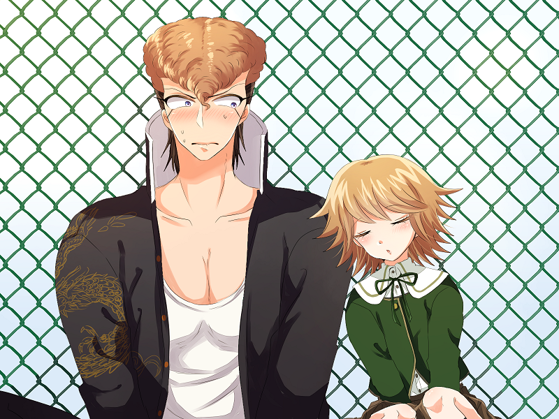 fujisaki chihiro and owada mondo (danganronpa and 1 more) drawn by isako_(reito554)