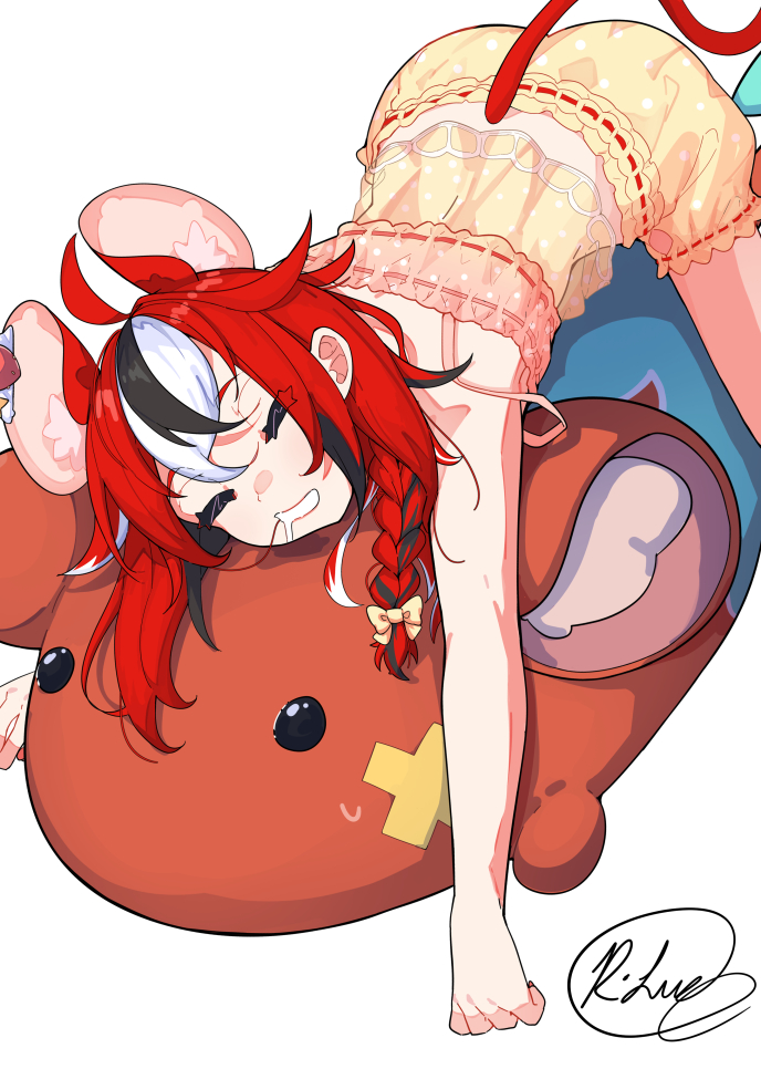 hakos baelz and mr. squeaks (hololive and 1 more) drawn by rlus