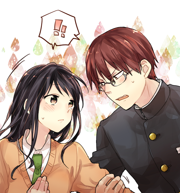 maki natsuo and ikezawa masaomi (love lab) drawn by riio_(ohlychan)