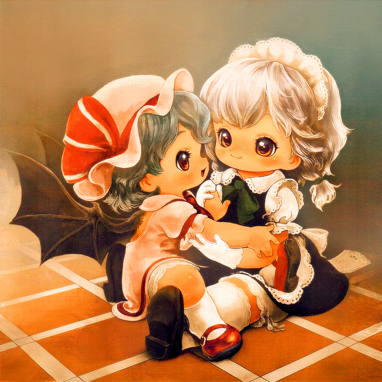 remilia scarlet and izayoi sakuya (touhou) drawn by souri