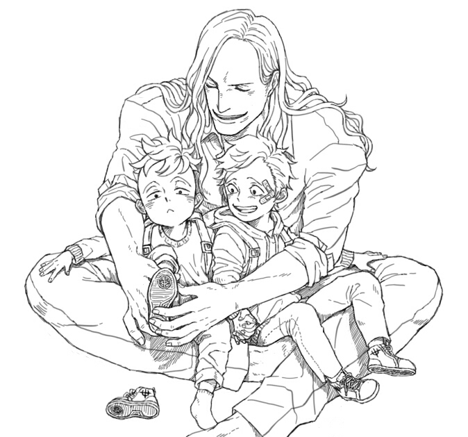 marco, edward newgate, and thatch (one piece) drawn by murokan_77