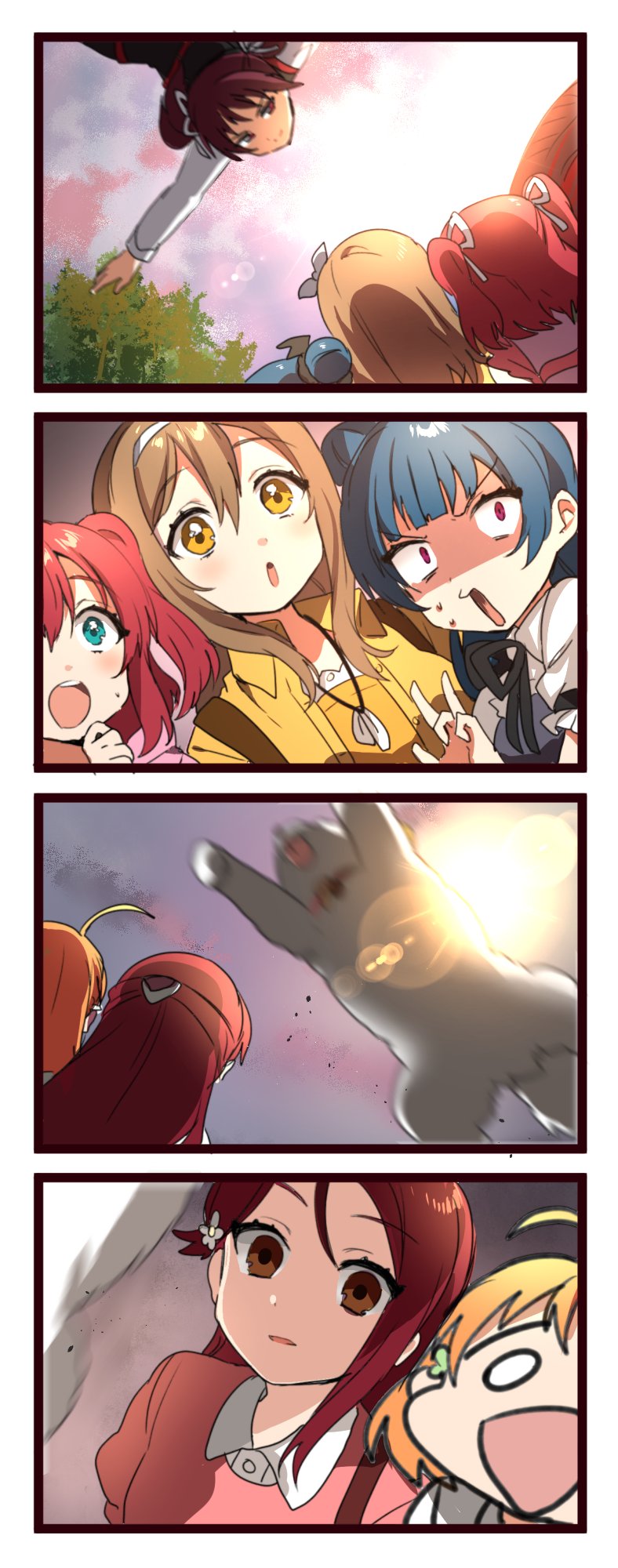 tsushima yoshiko, sakurauchi riko, takami chika, kunikida hanamaru, kurosawa ruby, and 2 more (love live! and 1 more) drawn by sakura_yuki_(clochette)