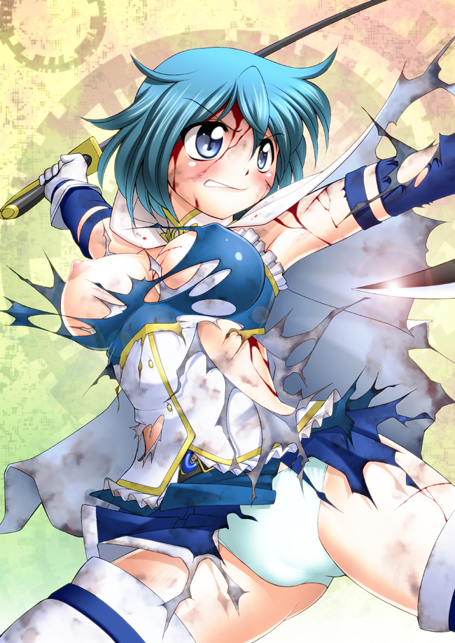 miki sayaka (mahou shoujo madoka magica) drawn by sakura_ryuuken