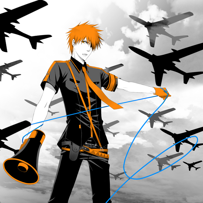 kurosaki ichigo (vocaloid and 2 more) drawn by lilit_(83019)