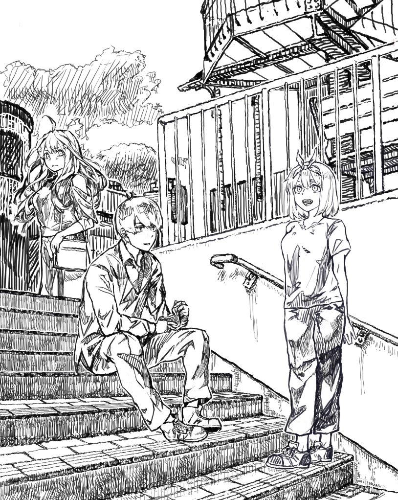nakano yotsuba, nakano itsuki, and uesugi fuutarou (go-toubun no hanayome) drawn by kabuno_(camphora)