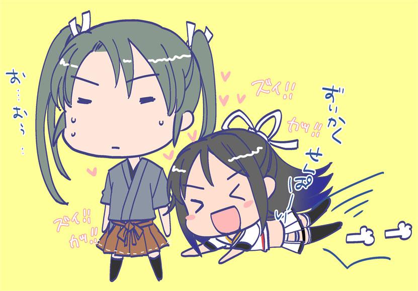 zuikaku, katsuragi, zuikaku kai, and katsuragi kai (kantai collection) drawn by sanpachishiki_(gyokusai-jima)