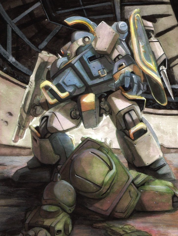 scopedog and berserga (soukou kihei votoms) drawn by nyaou