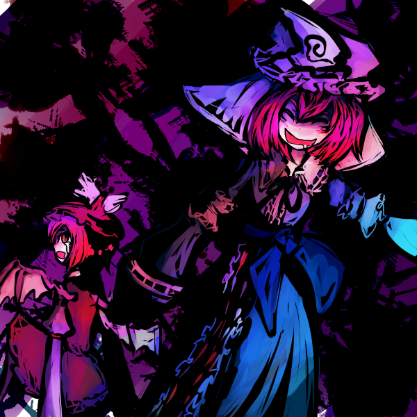 saigyouji yuyuko and mystia lorelei (touhou) drawn by f7(eiki)