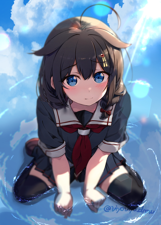 shigure and shigure kai ni (kantai collection) drawn by viyoviyo_draw
