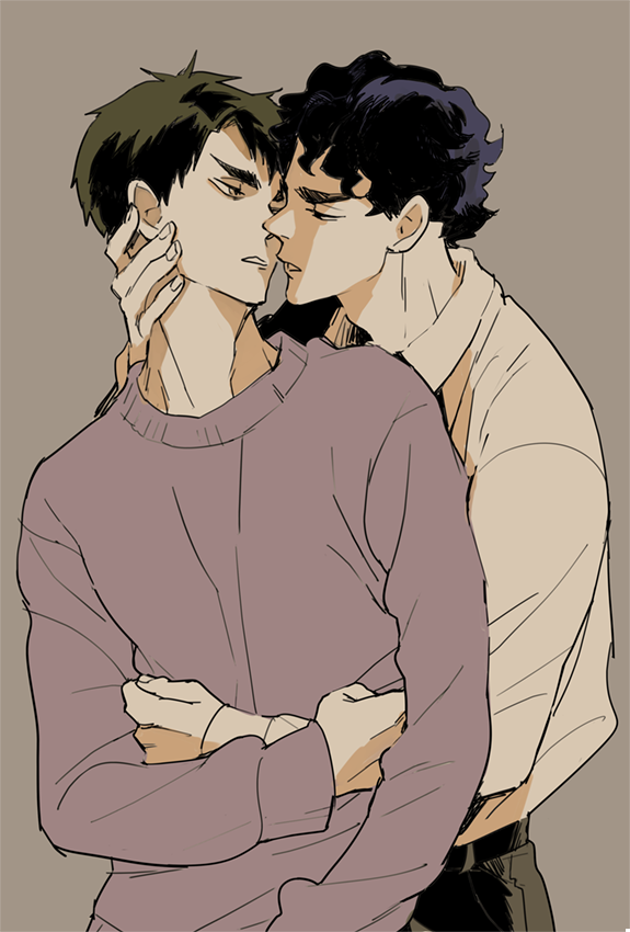 ushijima wakatoshi and sakusa kiyoomi (haikyuu!!) drawn by hk_smith_man