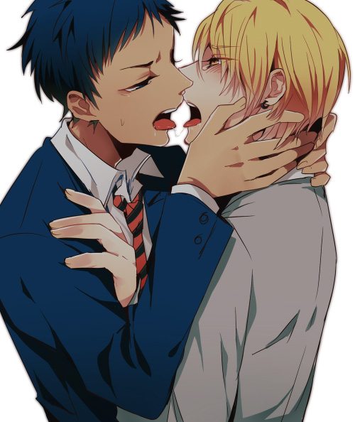 aomine daiki and kise ryouta (kuroko no basuke) drawn by ryabu