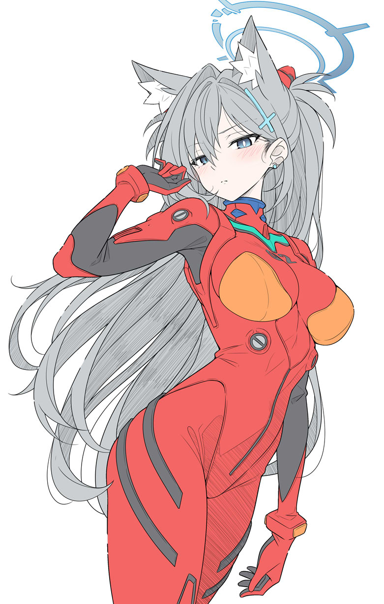 souryuu asuka langley, shiroko, and shiroko terror (blue archive and 1 more) drawn by t1kosewad