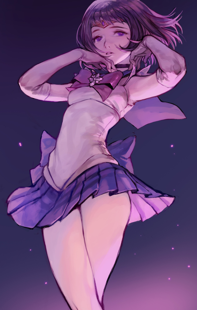 tomoe hotaru and sailor saturn (bishoujo senshi sailor moon) drawn by racoona