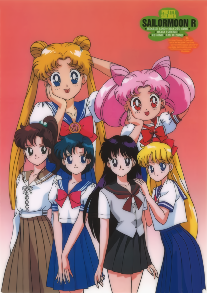 tsukino usagi, mizuno ami, aino minako, hino rei, kino makoto, and 1 more (bishoujo senshi sailor moon and 1 more) drawn by tadano_kazuko