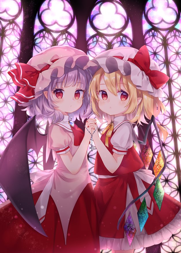 remilia scarlet and flandre scarlet (touhou) drawn by mimi_(mimi_puru)
