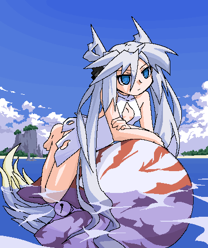 mof's silver haired twintailed girl (original) drawn by mof