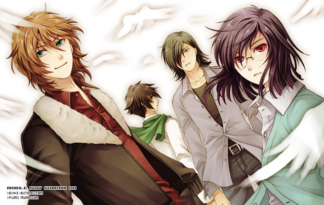 tieria erde, setsuna f. seiei, lockon stratos, and allelujah haptism (gundam and 1 more)